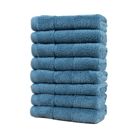 Arkwright Home Aston & Arden Turkish Solid Washcloth 13x13 Copen Blue (8pk) WC-TS-1313-1.75-CBL